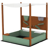 This unique 2-in-1 sandpit with water wall and sand wall will keep tots amused for hours - fits 2 children comfortably