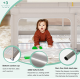 Erittäin suuri vauvan leikkikehä | Tukikahvat | Kantolaukku | Hengittävä verkkokangas | Sisältää 2-puolisen leikkimaton | Harmaa | 1,5 x 1,5 m