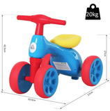 2-i-1 barn trehjuls trehjulssykkel med lyd | Balansesykkel | Oppbevaring | 18-36m