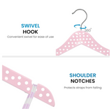 Children's Premium Wooden Hangers | Toddler Hangers |  Polka Dots | Pack of 10