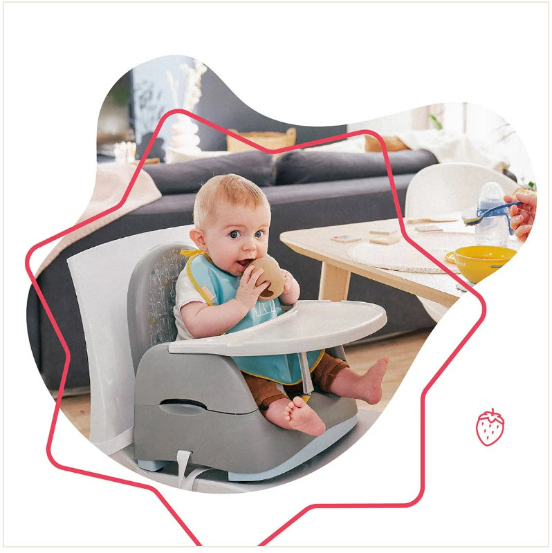 Eco Recycled Comfort Portable Folding Baby to Toddler Booster Seat Portable High Chair Teal Grey White