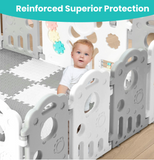 Playpen folds flat for easy storage