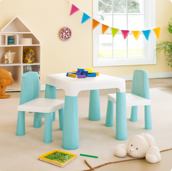 Brelley Set Tavolo e 2 Sedie per Bambini Altezza Regolabile Tavolo e Brelley Set Tavolo e 2 Sedie per Bambini Altezza Regolabile Tavolo e