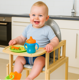 2-in-1 Wood Combination Baby High Chair | Table & Chair Set | Natural | 6m+
