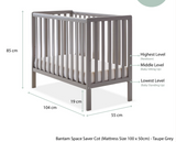 A choice of two greys - light grey or taupe grey at size 105 x 85 x 55cm for smaller spaces