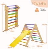 Pikler triangle dimensions showing 89 x 100 x 103 cm