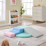Montessori pastel soft play step and slide set – 5-piece climbing blocks for toddlers by Little Helper