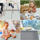 Grand tapis de sol | Chaise haute pour bébé et tapis d'apprentissage de la propreté | 1,35x1,35m | Blanc et gris