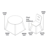 Um conjunto de mesa e cadeiras moderno e clean para os seus pequenos.