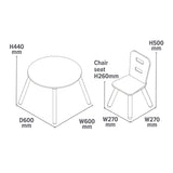 A modern and clean looking table and chair set for your little ones.