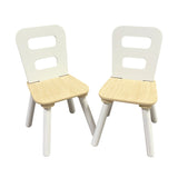 Table et 2 chaises modernes Montessori pour enfants en bois blanc et naturel | 2 ans +