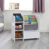 Montessori Toy Storage Unit & Bookcase | 3 Storage Bins | White