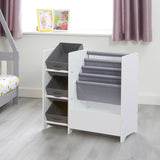 The compact but spacious unit features 4 deep canvas pockets, perfect for displaying their reading and drawing books