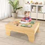 Deluxe Montessori 2-i-1 togsett og bord i tre | 84 stk togsett