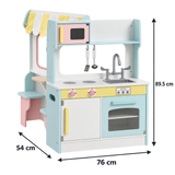 - Wooden kitchen and café dimensions showing 76 × 54 × 89.5 cm
