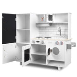 Deluxe Montessori Wooden Toy Kitchen | Washing Machine | Microwave | Clock | Blackboard | 3 years plus