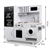 Quaity Montessori Wooden Toy Kitchen | Washing Machine | Microwave | Clock | Blackboard