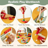 Wooden kids’ tool bench measuring 84 by 37 by 80 cm