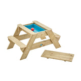 kids 2 seater outdoor montessori sand and water picnic table with removable lid and basin