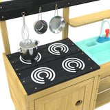 FSC Montessori Eco Wood Kids Mud Kitchen | Wooden Toy Kitchen | Working Tap & Sink | 3 Years+