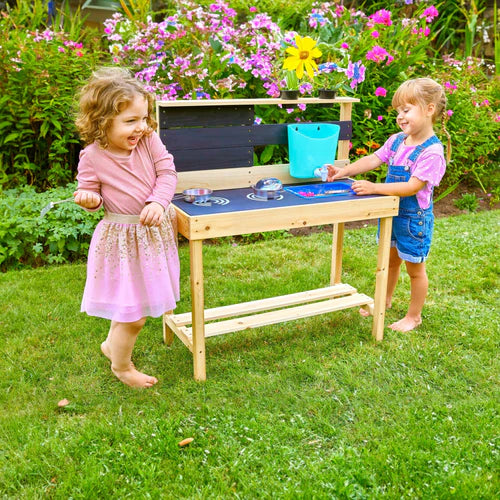 FSC Montessori Eco Wood Kids Mud Kitchen | Wooden Toy Kitchen | Working Tap & Sink