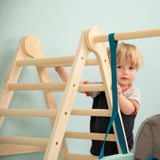 Indoor Folding Eco FSC Wood Montessori & Pikler Climbing Gym with Swing | Natural wood