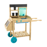 Deluxe Montessori Eco & FSC natuurlijk hout 2-in-1 modderkeuken | Oppotbank | 3 jaar en ouder