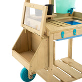 Montessori Eco & FSC natuurlijk hout 2-in-1 modderkeuken voor kinderen | Oppotbank | 3 jaar+