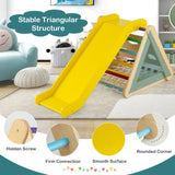 4-in-1 Kids Eco Birch Wood Climbing Frame | Montessori Pikler Triangle, Slide & Climber | Natural Wood & Multi coloured