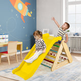 4-in-1  Eco Birch Wood Climbing Frame | Montessori Pikler Triangle, Slide & Climber | Natural Wood & Multi coloured
