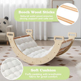 5-in-1 Montessori Eco Wood Pikler Climbing Frame | Rocker w/ Cushion | Den | Shop Counter | 12 months plus | Natural