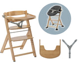 wooden grow with me baby high chair with tray
