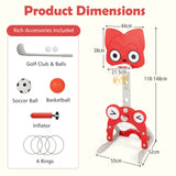 Adjustable basketball hoop for children aged 3 years and over