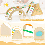 aire de jeux en bois écologique 6 en 1 | Ensemble Pikler Montessori | Arche | Bascule | Diapositive | Triangle grimpeur | Tanière