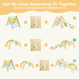 6-v-1 eko drevená preliezka | Montessori Pikler Set | Oblúk | Rocker | Snímka | Trojuholník | Brloh