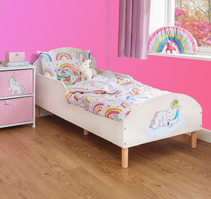 سرير أطفال يونيكورن مع واقيات جانبية | سرير طفل صغير | 18 م - 5 سنوات