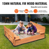 Square wooden sandpit for sensory outdoor play