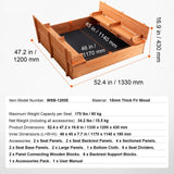 130 x 120cm Natural fir wood children’s sand box with bench seats
