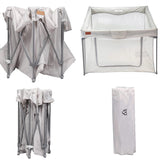 Quick Open & Close Folding | Foldable Playpen | Fitted Mat| Travel Bag | Grey | 0-36m