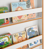 Little Helpers wooden 4 shelf kids book case |hildrens booportable childrens bookcase | ckshelf in white