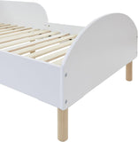 サイドプロテクター付きのクラシックな白い木製子供用ベッド | 幼児用ベッド | ホワイト | 18分～5年