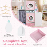 Complete included accessories: iron, detergent bottle and wooden clothes hangers