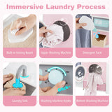 Complete included accessories: iron, detergent bottle and wooden clothes hangers