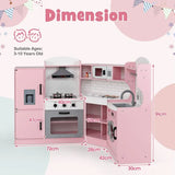 91cm high Deluxe Space Saving Corner Toy Kitchen  packed with features including accessories, washing machine and ice maker