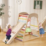 Gimnasio en la jungla para niños pequeños Montessori 6 en 1 de madera ecológica para interiores | Muro de escalada | Diapositiva| 12 meses más | Multi
