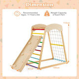 Montessori 6-in-1  Indoor Eco Wooden Toddler Jungle Gym | Climbing Wall | Slide| 12m+ | Multi
