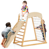 Montessori 6-in-1  Indoor Eco Wood Toddler Jungle Gym | Climbing Wall | Slide| 12m+ | All Natural