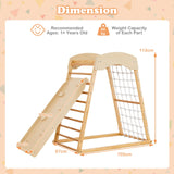 Montessori 6-in-1  Indoor Eco Wood Toddler Jungle Gym | Climbing Wall | Slide| 1 year and up | All Natural