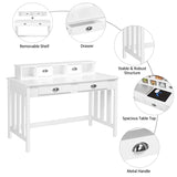 Kids Desk manufactured from high quality MDF and Solid Pine | Removable Hutch Desk  in White | Older Children & Adults
