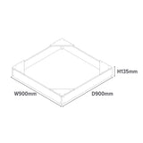 Verrottungsbeständiger Öko-FSC-Zypressenholz-Montessori-Holzsandkasten | Basisliner | Wasserdichte Abdeckung | 90 x 90 cm